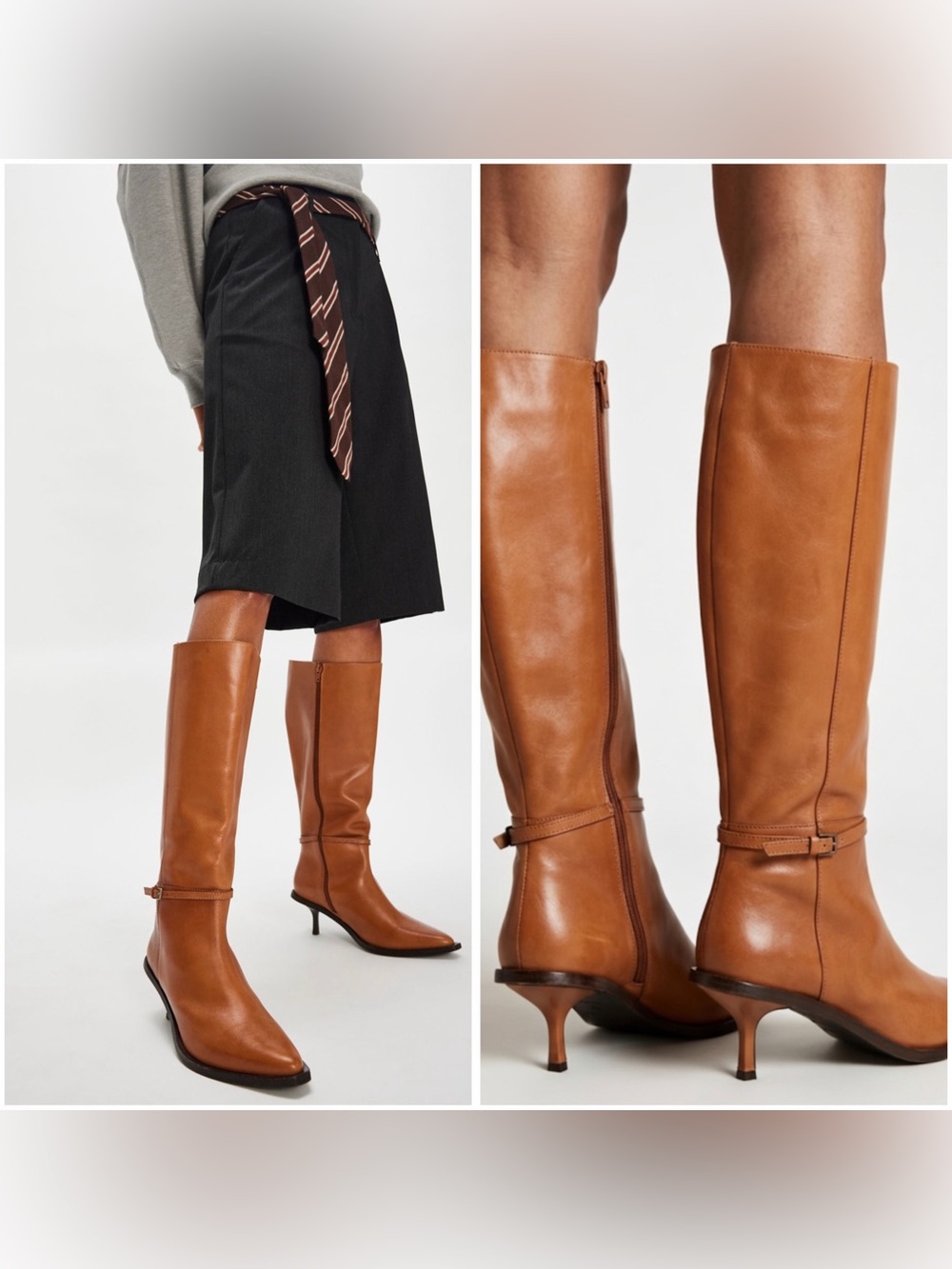 NWT Free People Alma Kitten Heel Boots - Toffee Leather - Womenās 10 New in Box
